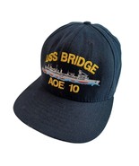 USS Bridge AOE-10 Ship HAT - Navy Blue Embroidered Adjustable Back EUC - $16.21 CAD