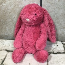 Jellycat Bashful Bunny Rare Plush Strawberry Rose Pink Stuffed Animal Med 12” - £39.14 GBP