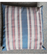 Decorative Throw Pillow Striped Blue Mauve Ivory Collectible Living Room... - £23.69 GBP