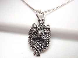 Spotted Owl Plain Silver Pendant 925 Sterling Silver Corona Sun Jewelry - $12.59
