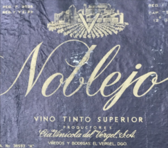 VTG Original 1960s Noblejo Vinto Tinto Superior Wine Bottle Label Mexico - $13.99