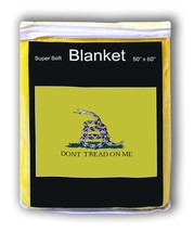Gadsden &quot;Don&#39;t Tread on Me&quot; Flag Fleece BlanketNEW Throw Cover U.S. Mili... - £13.95 GBP