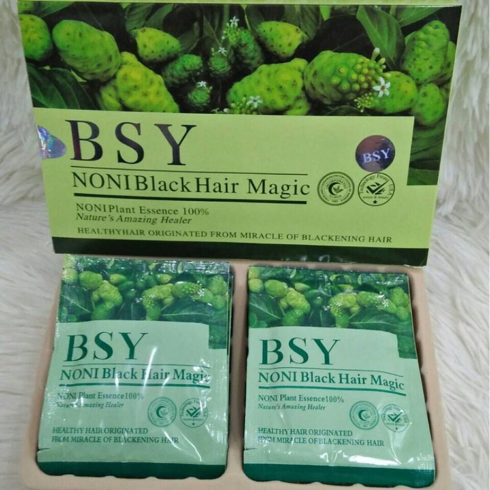 BSY Noni Black Hair Magic Color Dye Shampoo  20 sachets x 20ml ( 1 Box ) - $43.56