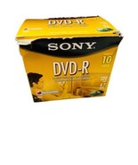 SONY DVD-R 10 PACK 120 MIN 4.7 GB 16X RECORDABLE BLANK DISC - $9.75