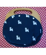 Vintage Jeannie Bouchever Bermuda Bag w Wood Handles Westie Dogs Button ... - $54.84 CAD