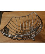 Vintage Mid Century Modern Chrome Fruit Basket 9&quot; x 9&quot; x 5&quot; - $40.46 CAD