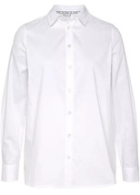 Delmao Decorativo Espalda Solapa con Botones Blusa En Blanco UK 10 (fm1-4) - £19.71 GBP