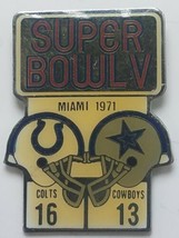 Vintage Starline Súper Cuenco 5V Pin 1971 Colts 16 Cowboys 13 - £7.80 GBP