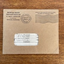US March 28, 1945 WWII War &amp; Navy Dept V-Mail Ny with letter Owen Dunlap - $14.84