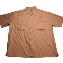 Magellan Sportswear Adult 2XL Orange Gingham Short Sleeve Button Up Casual Men - $24.73