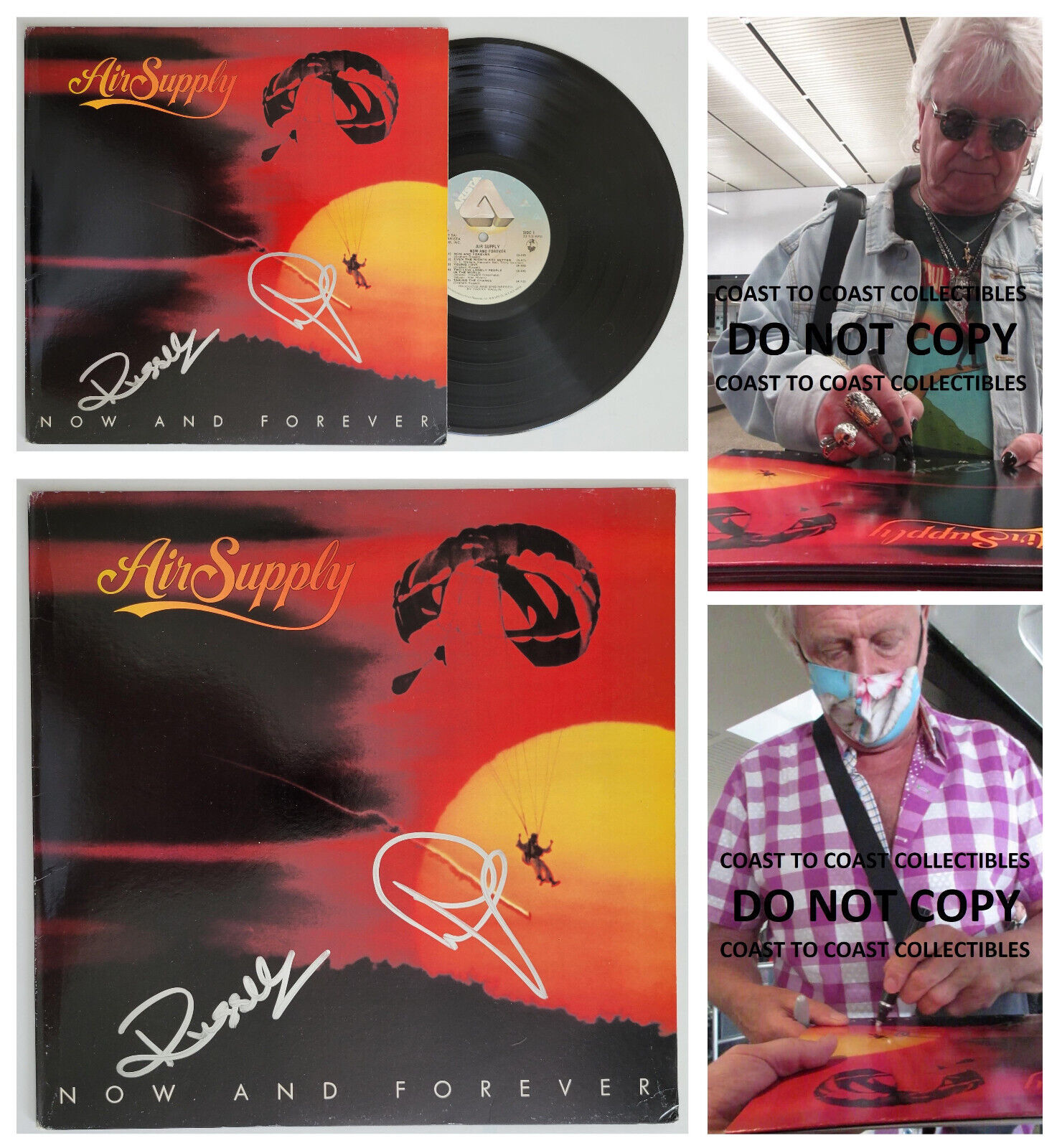 Primary image for Russell Hitchcock Graham Russell signed Air Supply Now and Forever album proof 