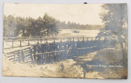 1911-1922 RPPC Engineers Bridge at Camp Custer, Augusta Michigan Photo Postcard - £18.42 GBP