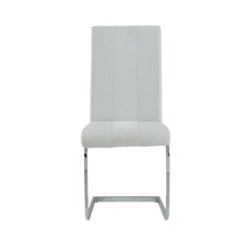 Set Of 4 White Two Toned Dining Chairs With Silver Tone Metal Base - £326.71 GBP