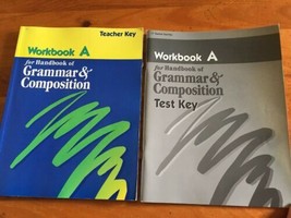 Abeka Grammar &amp; Composition Handbook Workbook A Set Lot Teacher Key Test... - $6.92