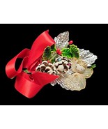 Vintage Christmas Corsage Spun Cotton and Tulle Angel Mercury Glass Bead... - €26,11 EUR
