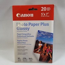 Genuine Canon Photo Paper Plus Glossy 5" x 7" 20 Sheets/Pack New Sealed - $5.90