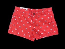 Uniqlo Women’s Chino Micro Shorts Size 4 Red Seashell Print NWT - $9.89