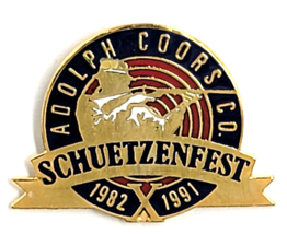 Adolph Coors Schuetzenfest Shooting Festival Enamel Pin Marksman 1982–19... - $237.85 MXN