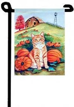 Cat (Pumpkin Patch) - 11&quot;x15&quot; 2-Sided Garden Banner - $18.00