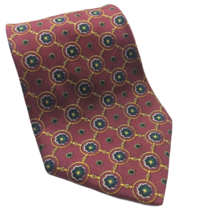 Tommy Hilfiger Mens Necktie Red Blue Geometric 100% Silk Geometric - £16.07 GBP