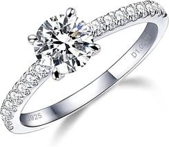 1 CT Moissanite Engagement Rings for Women, Round Cut (Size:7) - £27.20 GBP