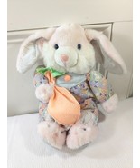Vintage Dan Dee Plush Bunny Rabbit Pink pajamas pjs Slippers pastel dand... - $42.39 CAD