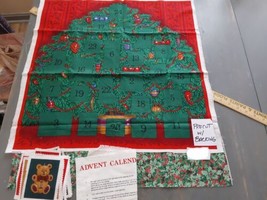 Christmas Tree Advent Calendar Sewing Quilting Fabric Panel w Back Rose &amp; Hubble - £18.52 GBP