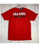 Portland Trail Blazers Lillard 0 NBA Large Adidas Casual T-Shirt Red New... - $34.88 CAD