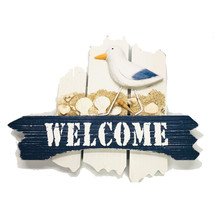 Nautical Fence Shaped WELCOME Wooden Sign - £32.05 GBP