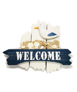 Nautical Fence Shaped WELCOME Wooden Sign - £29.78 GBP