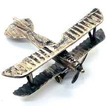 Vtg Signed Medusa Oro 925 Italy Sterling WW1 German Biplane Aero Plane Miniature - £59.13 GBP