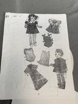 Vintage Simplicity Pattern 1901 Patsy 16&quot; Dolls Dress &amp; Accessories 1930s - $6.98