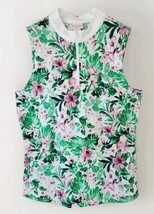 NWT Ladies Jo Fit Hot Pink Gray Orchid Floral Sleeveless Polo Shirt Size S image 12