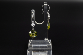 Jewdi 925 Sterling Silver Green Cubic Zirconia Handmade Earrings (CE06F081) - £36.17 GBP