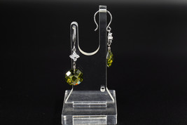 Jewdi 925 Sterling Silver Green Cubic Zirconia Handmade Earrings (CE06F081) - £36.17 GBP