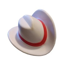 BARBIE White Red Stripe Western Cowboy Cowgirl Hat Vintage  - $9.46