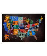 United States Map License Plate Collage Collection Sign Aluminum Metal 8... - £11.59 GBP