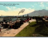 Union Pacific Railroad Depot and Park Ogden Utah UT UN DB Postcard P22 - $3.91