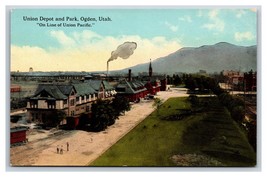 Union Pacific Railroad Depot and Park Ogden Utah UT UN DB Postcard P22 - £3.06 GBP