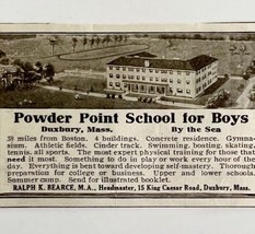 1916 Powder Ponit School For Boys By The Sea Advertisement University DW... - $12.99