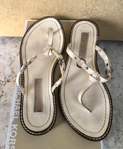 Michael Kors Negev Leather Sandal Women&#39;s Shoes Ecru color Beige Size 7.... - £59.39 GBP