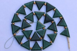 Natural, 22 Piece faceted fancy Green Aventurine triangle gemstone beads 12x14-- - £43.05 GBP