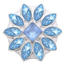5pcs/lot Snap Jewelry 18mm Snap Buttons Light Blue Rhinestone 18mm Flower Snap B - £8.96 GBP