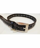 Boy&#39;s Black Weave Bonded Leather Belt Size 22/55 New W/O Tags Silver Buckle - $219.95 MXN