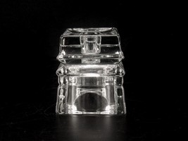 Glass Block Two-Way Candle Holder, Vintage 1980s Avon, Votive, Tealight, Taper - $19.55