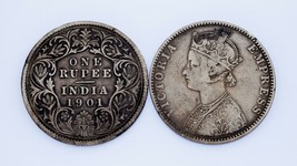 Lote De 2 India de Plata Rupias (1898 Y 1901) MB Estado - £58.57 GBP