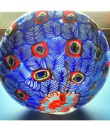 Vintage Blown Art Glass Paperweight Millefiori Peacock Blue Standing Or ... - $24.89 CAD