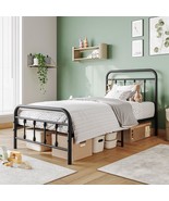 Vintage Twin Size Bed Frame With Headboard And Footboard, Twin, Black Sa... - £98.35 GBP