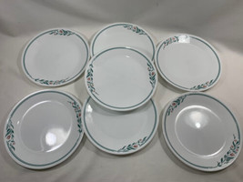 7 Corelle ROSEMARIE 10 1/4&quot; Dinner Plates Floral Green Mauve - $34.65