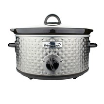 Brentwood 3.5 Quart Diamond Pattern Slow Cooker in Stainless Steel - £73.88 GBP